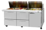 Turbo Air PST-72-30-D4R(L)-N Refrigerated Counter, Mega Top Sandwich / Salad Un