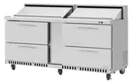 Turbo Air PST-72-D4-FB-N Refrigerated Counter, Mega Top Sandwich / Salad Unit