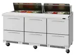 Turbo Air PST-72-D6-FB-N Refrigerated Counter, Mega Top Sandwich / Salad Unit