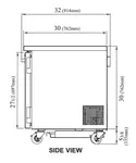 Turbo Air PUR-28-N Refrigerator, Undercounter, Reach-In