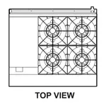 Turbo Air TARG-12G4B Range, 36" Restaurant, Gas