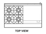 Turbo Air TARG-4B24G Range, 48" Restaurant, Gas