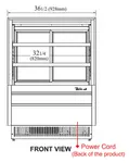 Turbo Air TCGB-36UF-W(B)-N Display Case, Refrigerated