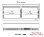 Turbo Air TCGB-72UF-CO-W(B)-N Display Case, Refrigerated