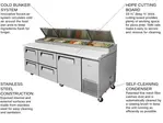 Turbo Air TPR-93SD-D4-N Refrigerated Counter, Pizza Prep Table