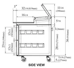 Turbo Air TPR-93SD-D4-N Refrigerated Counter, Pizza Prep Table