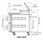 Turbo Air TPR-93SD-D6-N Refrigerated Counter, Pizza Prep Table