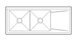 Turbo Air TSA-2-R1 Sink, (2) Two Compartment