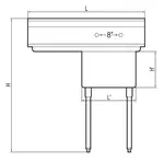 Turbo Air TSB-1-L2 Sink, (1) One Compartment