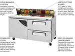 Turbo Air TST-60SD-D2-N Refrigerated Counter, Sandwich / Salad Unit
