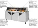 Turbo Air TST-72SD-30-N-DS Refrigerated Counter, Mega Top Sandwich / Salad Un