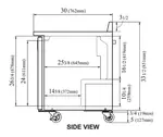 Turbo Air TWR-60SD-N Refrigerated Counter, Work Top