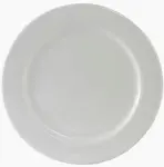 Tuxton China 10-1/4" Soft Ivory, Round Wide Rim Porcelain Plate