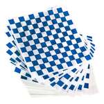 USA PAPER PACKAGE Sandwich Wrap, 14" x 14", Blue Checkered, Paper, Grease Resistant, (1000/Pack), USA Paper Packaging BLG114