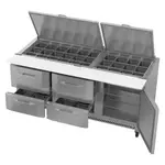 Victory Refrigeration VSPD72HC-30B-4 Refrigerated Counter, Mega Top Sandwich / Salad Un