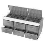 Victory Refrigeration VSPD72HC-30B-6 Refrigerated Counter, Mega Top Sandwich / Salad Un