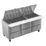 Victory Refrigeration VSPD72HC-30B-6 Refrigerated Counter, Mega Top Sandwich / Salad Un