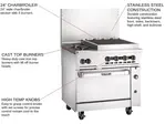 Vulcan 36C-2B24CBN Range, 36" Restaurant, Gas