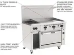 Vulcan 48S-2B36G Range, 48" Restaurant, Gas