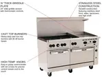 Vulcan 60SC-6B24GT Range, 60" Restaurant, Gas