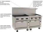 Vulcan 72CC-6B36GT Range, 72" Restaurant, Gas