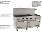 Vulcan 72CC-8B24G Range, 72" Restaurant, Gas