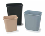 Carlisle Wastebasket, 28 QT, Black, Rectangular, Plastic (Sold Per Each) Carlisle 34292803