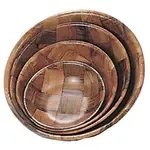 Admiral Craft Wood Salad Bowl – 8" Keyaki Wood, Woven Design